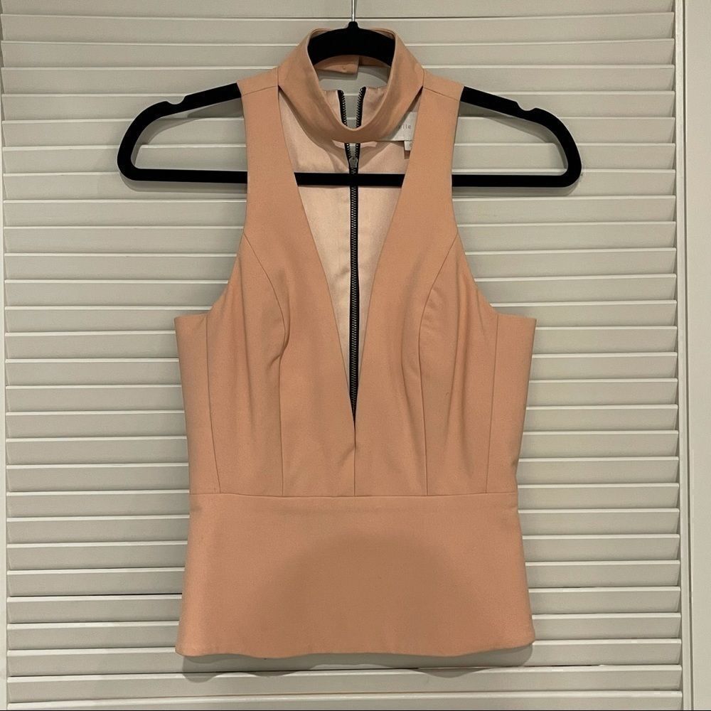𝅺MICHELLE Mason Nude Halter Top With Choker - Picture 4 of 6
